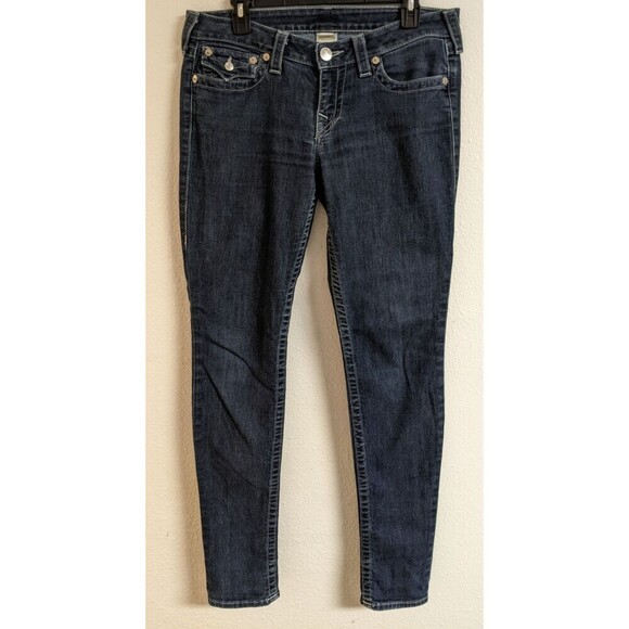 True Religon Denim - Women's TRUE RELIGON Skinny Low Rise Cotton Stretch Blue Jeans 31 X 33